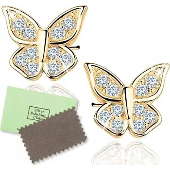 Náušnice KRÁSNÉ STŘÍBRNÉ NÁUŠNICE MOTÝLY, STŘÍBRO DÁREK 925