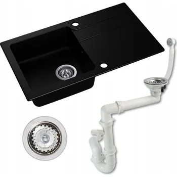 Granitový dřez Jednokomorový granitový dřez Moderno Cascatore černý