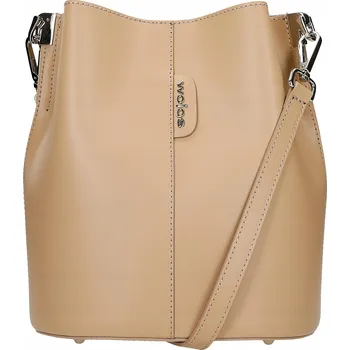 Kabelka Wojas kabelka z pravé lícové kůže béžová
