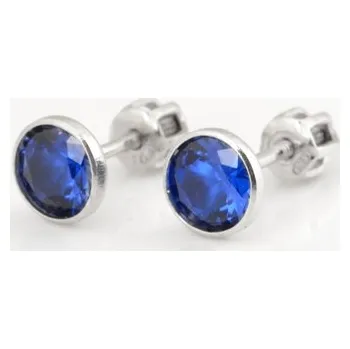 Náušnice Stříbrné náušnice pecičky s modrými zirkony STNAU2046F