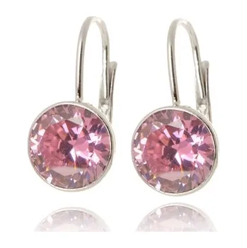 Náušnice Dámské stříbrné náušnice s růžovými zirkony STNAU2043F