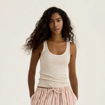 Reserved - Žebrovaný top 2 ks - tělová - 193EY-02X - 193EY-02X-XS