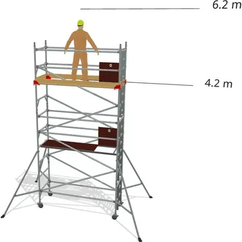 Lešení Hliníkové lešení Klasiko - výška 6,2 m - 2,5 m x 0,85 m (d/š)