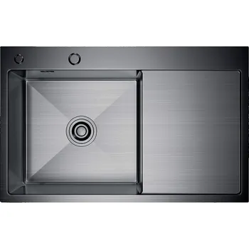 Granitový dřez Erga HD, 1-komorový ocelový dřez 780x490x210 mm, levý, grafitová, ERG-MLS-HD7849LB