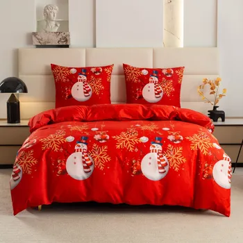 Povlečení Vánoční ložní povlečení se sněhulákem PGJ-25 Rozměr ložního povlečení: Šířka x Délka: 140x200cm + 1ks 70x80 cm
