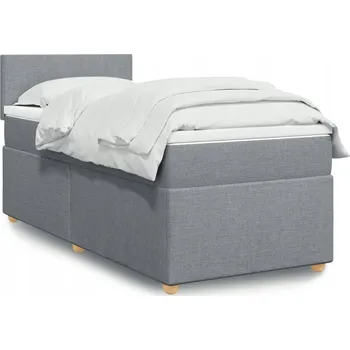 Postel Čalouněná jednolůžková postel VidaXL 100x200 cm, odstíny šedé