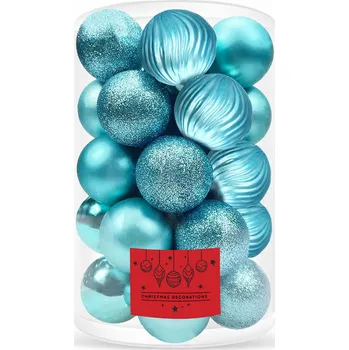 Vánoční dekorace Zdobená Vánoční Koule , Hladká Vánoční Koule , Smíšené sady 9 cm 30 ks