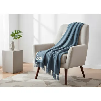 deka Bavlněný pléd ARCACHON SEA LIFE modrá 125x150 cm France