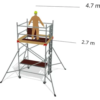 Lešení Hliníkové lešení Klasiko - výška 4,7 m - 1,8 m x 1,45 m (d/š)
