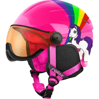 Dětská lyžařská helma Relax 24 TWISTER VISOR - fialová / růžová metalic Velikost: S