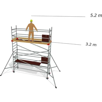 Lešení Hliníkové lešení Klimatek - výška 5,2 m - 3,2 m x 0,85 m (d/š)