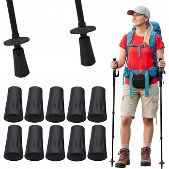 Trekingová hůl KONCOVKY NA HOLE NÁSTAVCE BOTIČKY PATKY HOLÍ NORDIC WALKING SADA 10 Ks