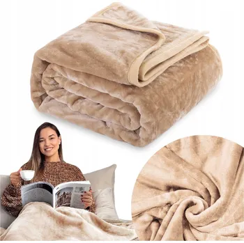 Prostěradlo Pled Łóżkoholicy akryl 200 cm x 220 cm béžový