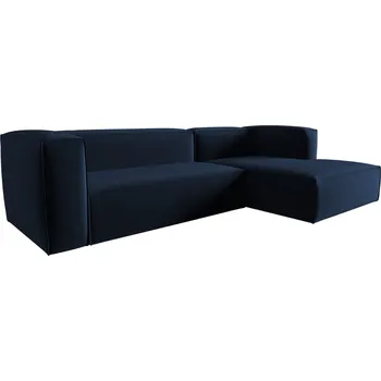 Pohovka Cosmopolitan Design Královsky modrá sametová rohová pohovka Mackay 282 cm, pravá