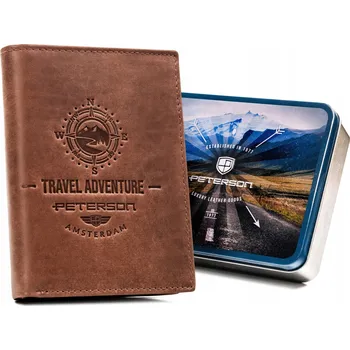 Peněženka Peterson pánská peněženka z přírodní kůže hnědá - muž