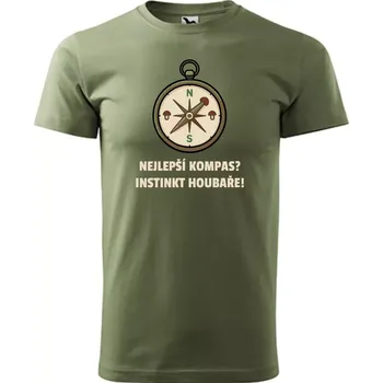 Pánské tričko Instinkt houbaře khaki