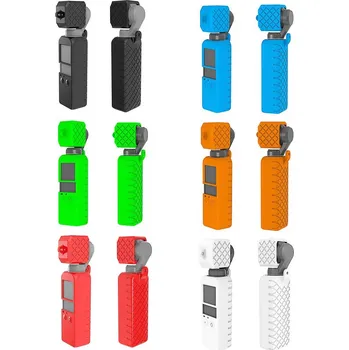 Pouzdro na mobilní telefon Nárazuvzdorný oranžový silikonový ochranný kryt s krytem objektivu pro DJI osmo pocket 1, 2