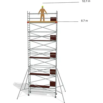 Lešení Hliníkové lešení Klimatek - výška 10,7 m - 3,2 m x 0,85 m (d/š)