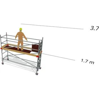 Lešení Hliníkové lešení Klasiko - výška 3,7 m - 3,2 m x 0,85 m (d/š)