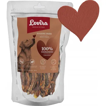 Pamlsek pro psa Pamlsky pro psy vepřové proužky sušené maso LOVIRA