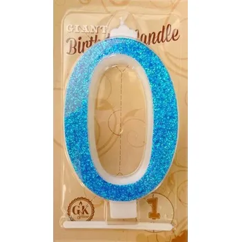 Svíčka Svíčka velká modrá číslo 0 6461 dortis