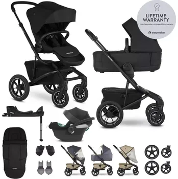 Kočárek EASYWALKER Kočárek kombinovaný Jimmey XXL AIR + RWS + CYBEX Aton B2 i-Size +základna Pepper Black