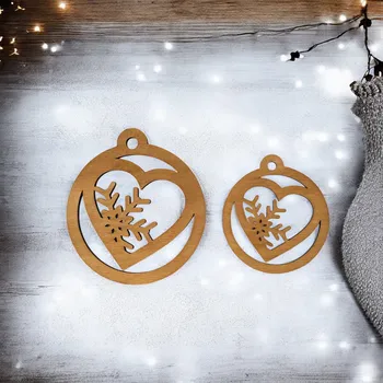 Vánoční ozdoba Vánoční ozdoba srdce Barva: Ořech, Velikost: 6 cm