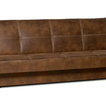 Pohovka Pohovka Oskar II s bočnicemi, hnědá (gobi 3/bílé prošití)