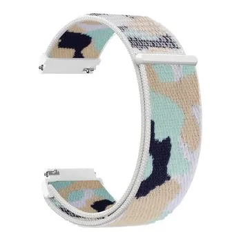 Chytré hodinky Nylonový řemínek kamufláž 22mm,Béžová kamufláž