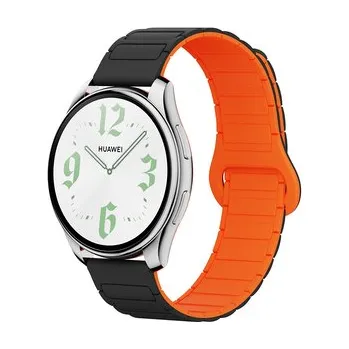 Chytré hodinky Dvojbarevný magnetický řemínek 20mm,Černo-oranžový