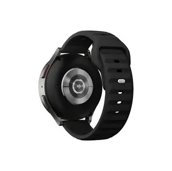 Chytré hodinky Perforovaný strukturovaný řemínek 20mm,Černá