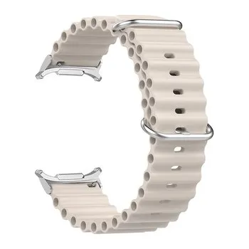 Chytré hodinky Vroubkovaný řemínek pro Samsung Galaxy Watch Ultra,Slonová kost