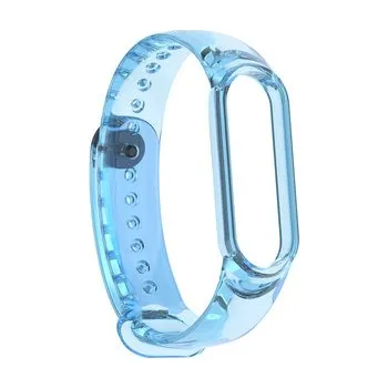 Chytré hodinky Silikonový průhledný řemínek měnící barvu Mi Band 3/4,Modrý