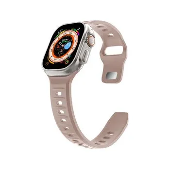 Chytré hodinky Silikonový vroubkovaný řemínek pro Apple Watch 38/40/41/42(S10)mm,Starorůžový