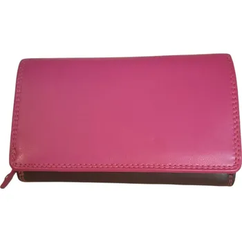 Módní doplněk Dámská kožená peněženka Rovicky R006 - růžová/ černá
