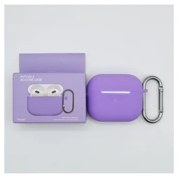Příslušenství pro sluchátka Jednobarevný obal s karabinou pro AirPods 3,Violet