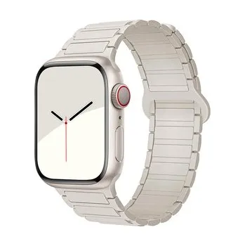 Chytré hodinky Dvojbarevný magnetický řemínek pro Apple Watch 42/44/45/46/49mm,Hvězdně bílý