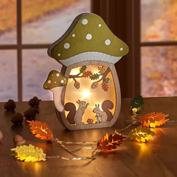 Vánoční dekorace LED dekorace Houba zelená