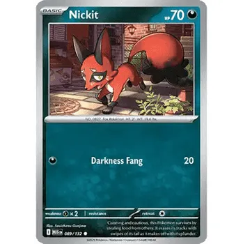 Karetní hra Pokémon MEG 089/132 Nickit - Mega Evolution Stav: Near Mint, Verze: REVERSE HOLO