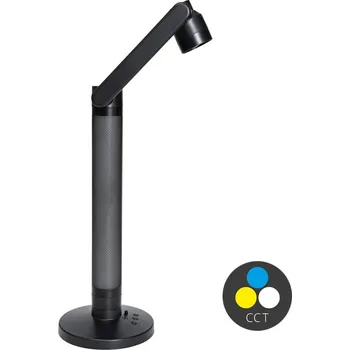 Lampička ECOLITE LED stolní lampa dotyková SVEN 10W, volba teploty světla, stmívatelná, RGB podsvícení nohy, černá, LU17C-CR