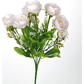 umělá květina Kytice růží bílá