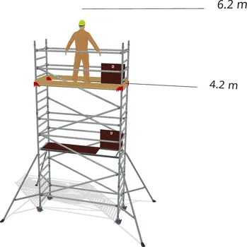 Lešení Hliníkové lešení Klimatek - výška 6,2 m - 2,5 m x 0,85 m (d/š)