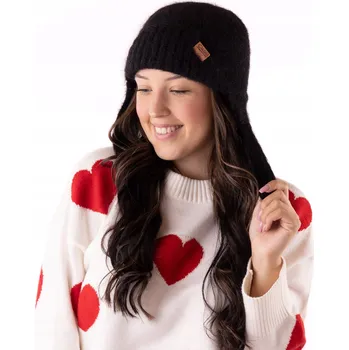 Čepice Zimní čepice Little Angel s klapkami na uši, černá, univerzální velikost