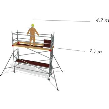 Lešení Hliníkové lešení Klasiko - výška 4,7 m - 3,2 m x 0,85 m (d/š)