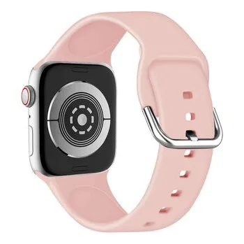 Chytré hodinky Jednobarevný řemínek s přezkou pro Apple Watch 42/44/45/46/49mm,Pískově růžová