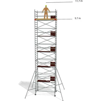 Lešení Hliníkové lešení Klimatek - výška 11,7 m - 2,5 m x 1,45 m (d/š)