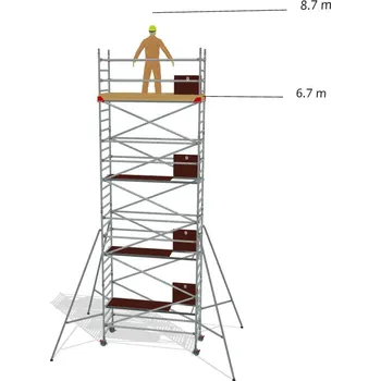 Lešení Hliníkové lešení Klimatek - výška 8,7 m - 2,5 m x 0,85 m (d/š)