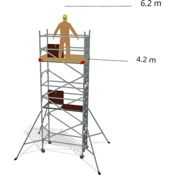 Lešení Hliníkové lešení Klasiko - výška 6,2 m - 1,8 m x 0,85 m (d/š)