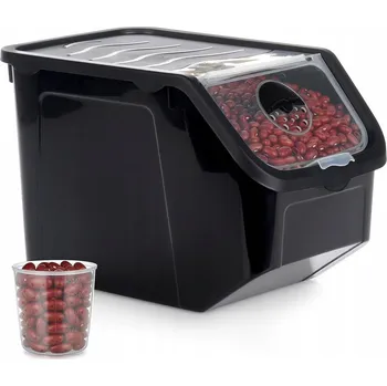 Dóza na potraviny Nádoba na zeleninu a ovoce s víkem, černá, 12 l