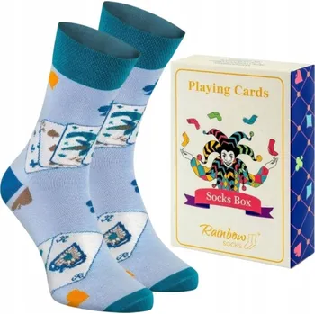 Pánské ponožky Rainbow Socks Ponožky Cards modré, velikost 47-50